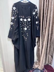 Embroidered Black Abaya Dress