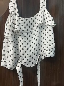Polka Print Top - One Strap