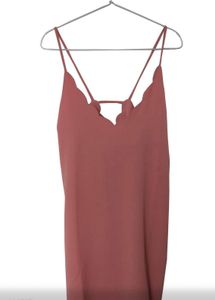 MANGO Cute Pink Scallop Trim Dress