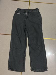 Grey Wide-Leg Jeans