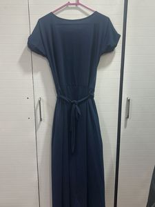 Navy Blue Casual Midi Dress