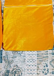 Handmade Red and Yellow Striped Cushion cover