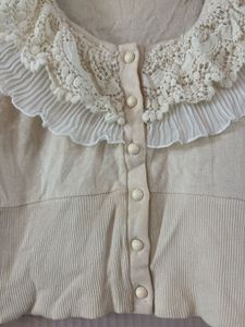 Vintage Lace Collar Cardigan