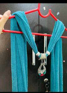 Teal scarf with Pendant