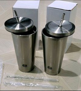 Pack 2 Quality Steel Straw Water Bottle