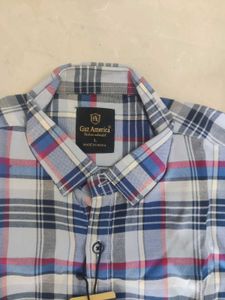 Gaz America Men's Light Blue &amp; Navy Checked Full