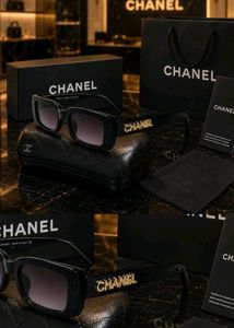 Chanel White Rectangular Sunglasses FOR WOMEN