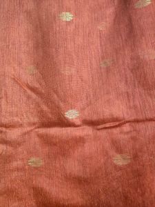 Orange cotton silk  Saree with Golden Border