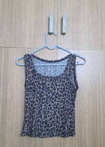 Sheer Leopard Print Tank Top