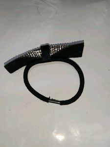 Black Rhinestone Rubberband
