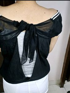 Vero Moda Black Short Sleeve Cotton Top