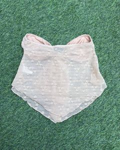 Sheer Bow Detail Strapless Top
