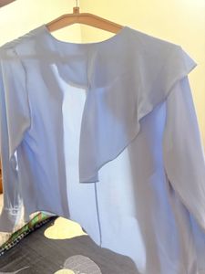 Stylish Light Blue Button-Up Top