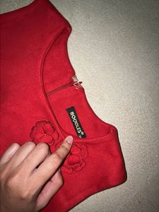 Elegant Red Rose Embellished Dress