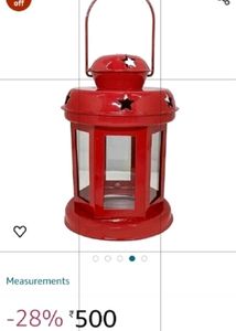 Iron Lamp with Candle Tealights &amp; Festive Decor