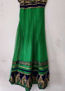 Elegant Green Embroidered Anarkali Gown