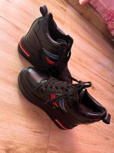 Black Wedge Sneakers