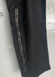 Black Y2K stone embellished zip Denim Jeans