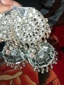 Mirror Work Jhumka Earrings &amp;Stude