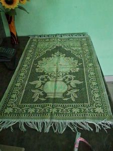 Vintage Prayer Rug with Floral Design