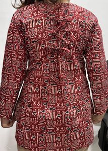 Maroon Printed Kurta with corset
