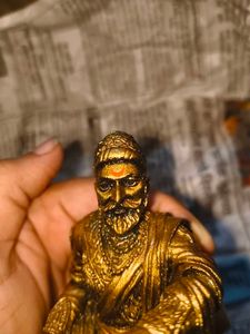 Antique Gold Shivaji Maharaj Statue