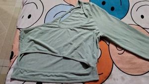 Mint Green One-Shoulder Cut-Out Top