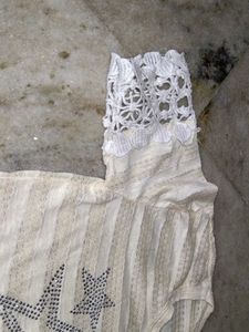 Sparkly Star Lace Trim Top