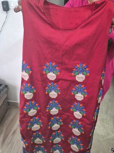 Embroidered Maroon Kurta