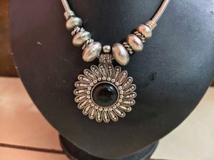 boho silver Necklace &amp; Earring Set