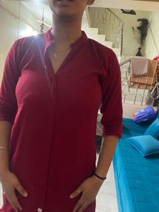 Maroon Kurta Set with Palazzo Pants