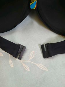 Black Strapless Bikini Top with Colorful Accent
