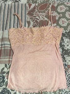 Pink Lace Cami Top
