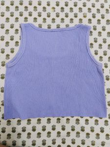 Lilac Heart Button Tank Top