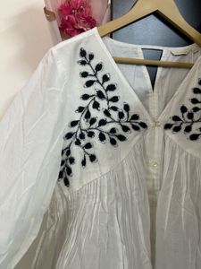 White Embroidered Top