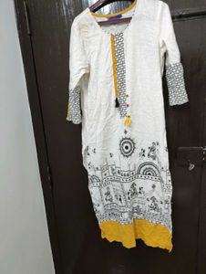 White Printed Kurta