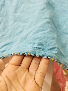 Beautiful Blue Cotton beads top