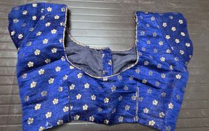 Elegant Navy-Mint Silk Saree with  blouse