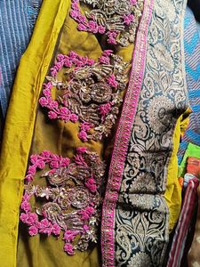 Elegant mustard Saree with Intricate Border