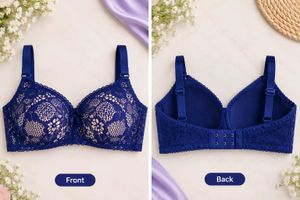 Elegant Blue Lace Bra
