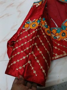 Computer Work Red Blouse FullWork
