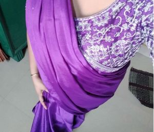 Elegant Purple Embroidered Saree
