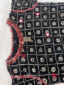 Black Jaipuri Kurti with Mirror Work