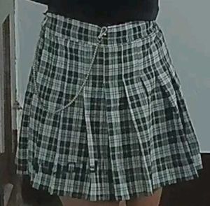 Plaid Pleated Mini Skirt