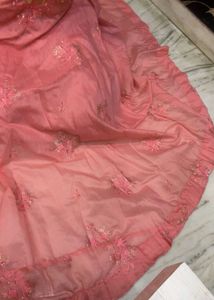 Elegant Pink Embroidered Gown