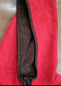 Red Sleeveless Hooded Vest