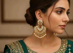 Elegant Mirror Work Earrings