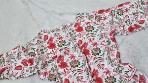 Chic Floral Print Kurta Top