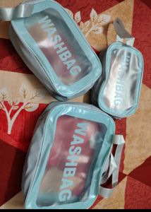Set of 3 Clear Cosmetic Bags