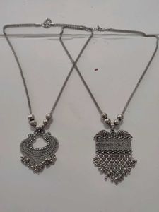 Silver Oxidized Necklace Set